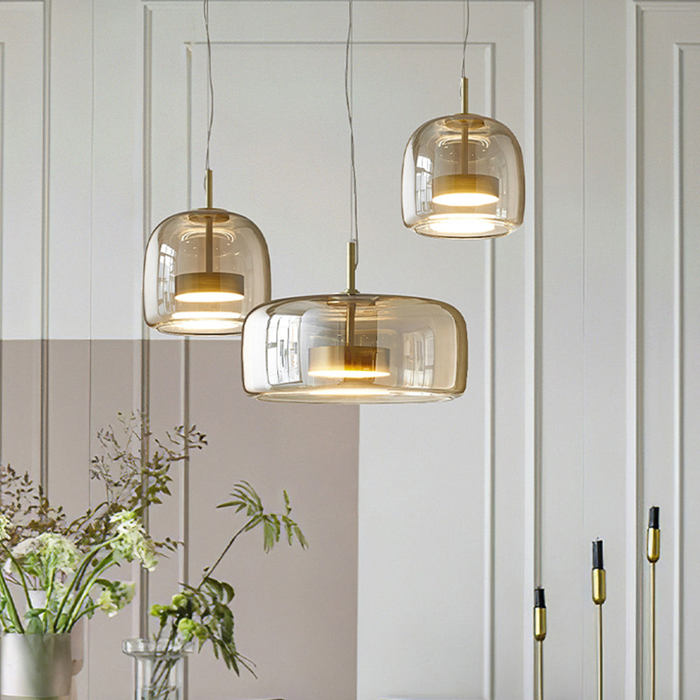 Casa Lumière Hanglamp - Moderne Glazen Hanglamp met Messing Details