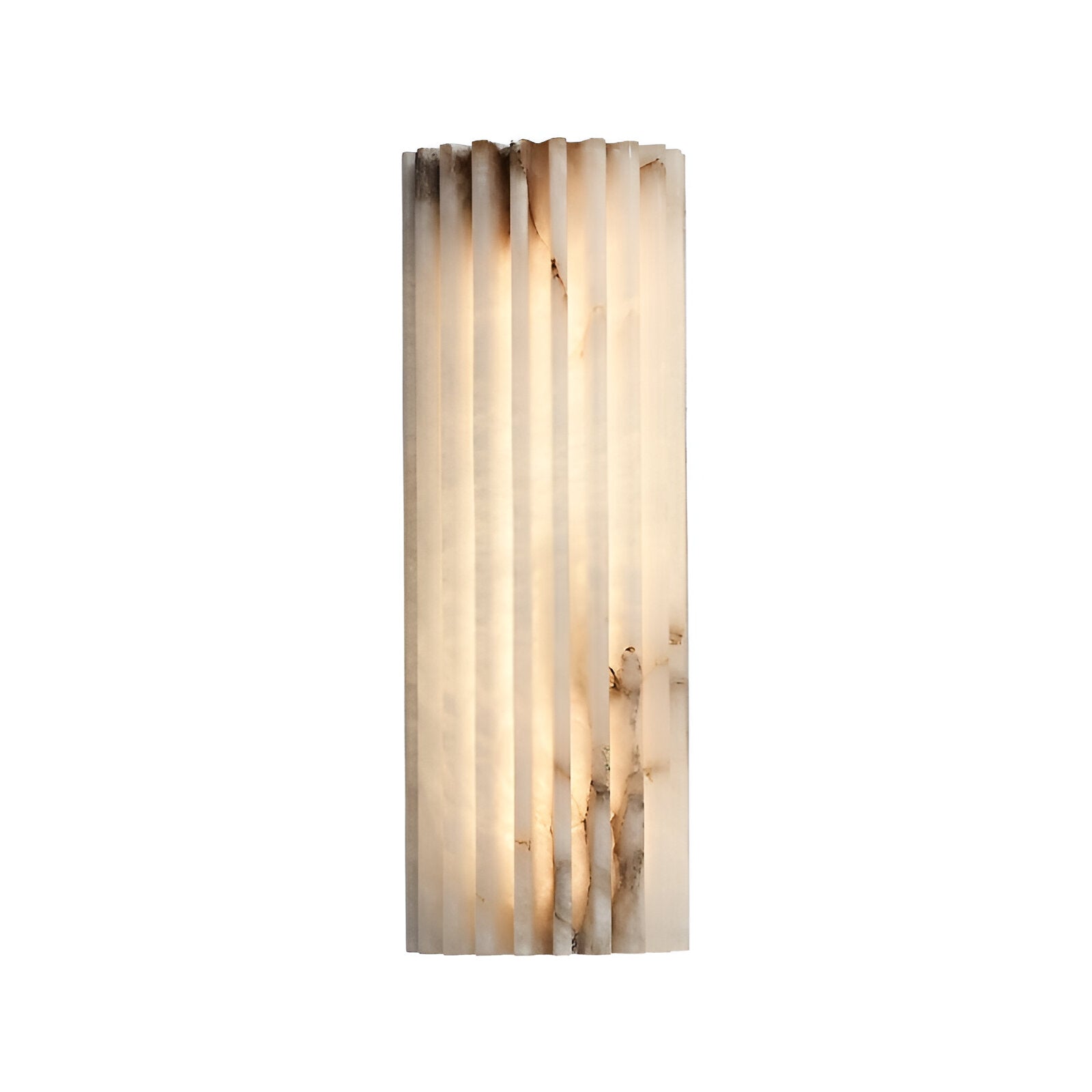 Casa Lumière Geribbelde Alabaster Wandlamp - Warme Natuursteen Wandverlichting