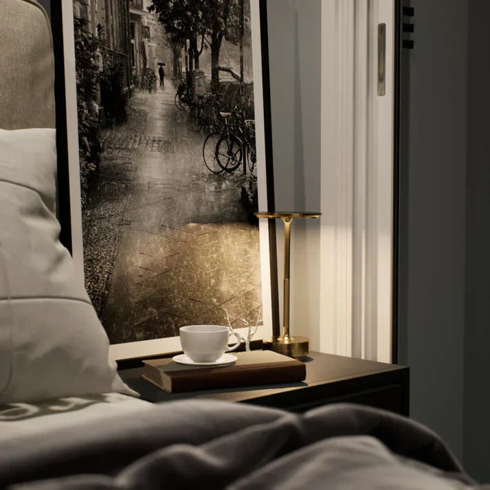 Casa Lumière Draadloze Tafellamp Savoy Elegance - Oplaadbaar, Touch Dimming & Luxe Gouden Afwerking