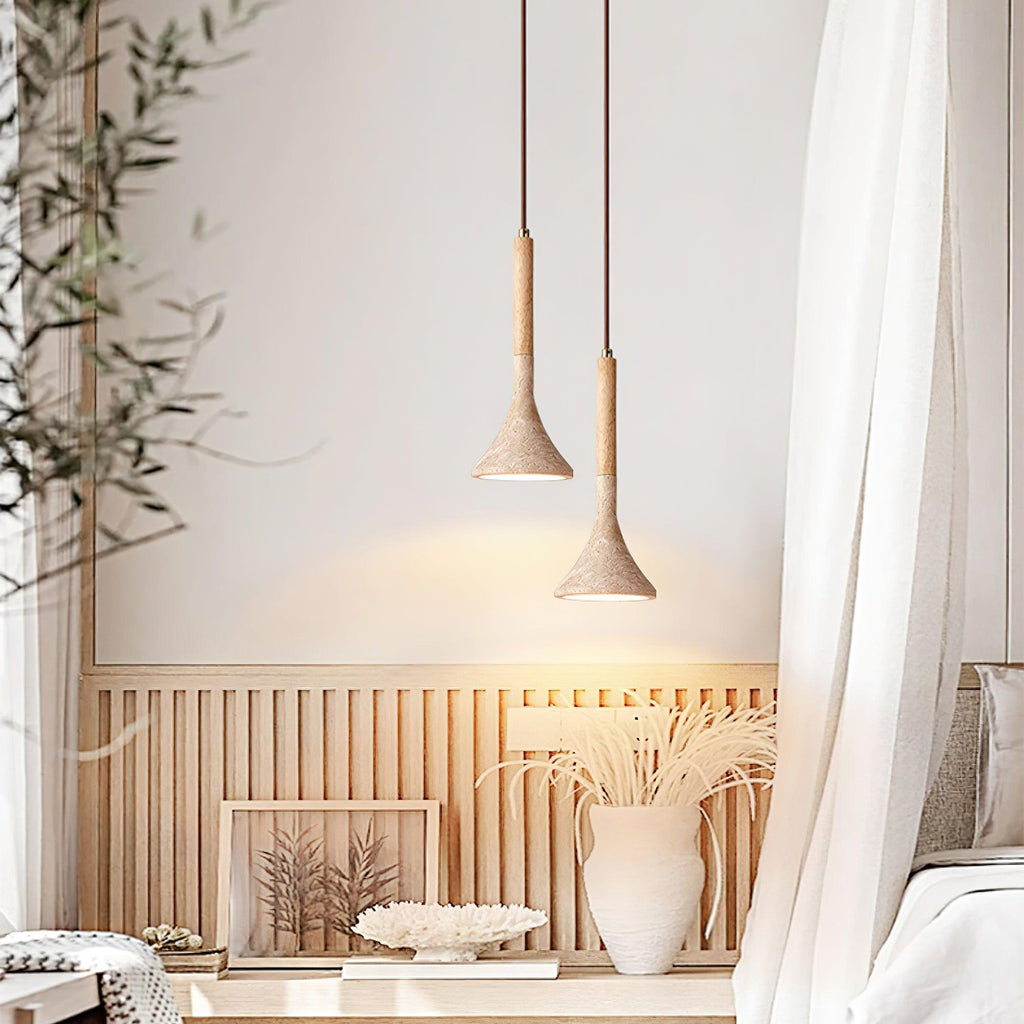 Casa Lumière Japandi Travertine Hanglamp - Natuursteen Design Lamp