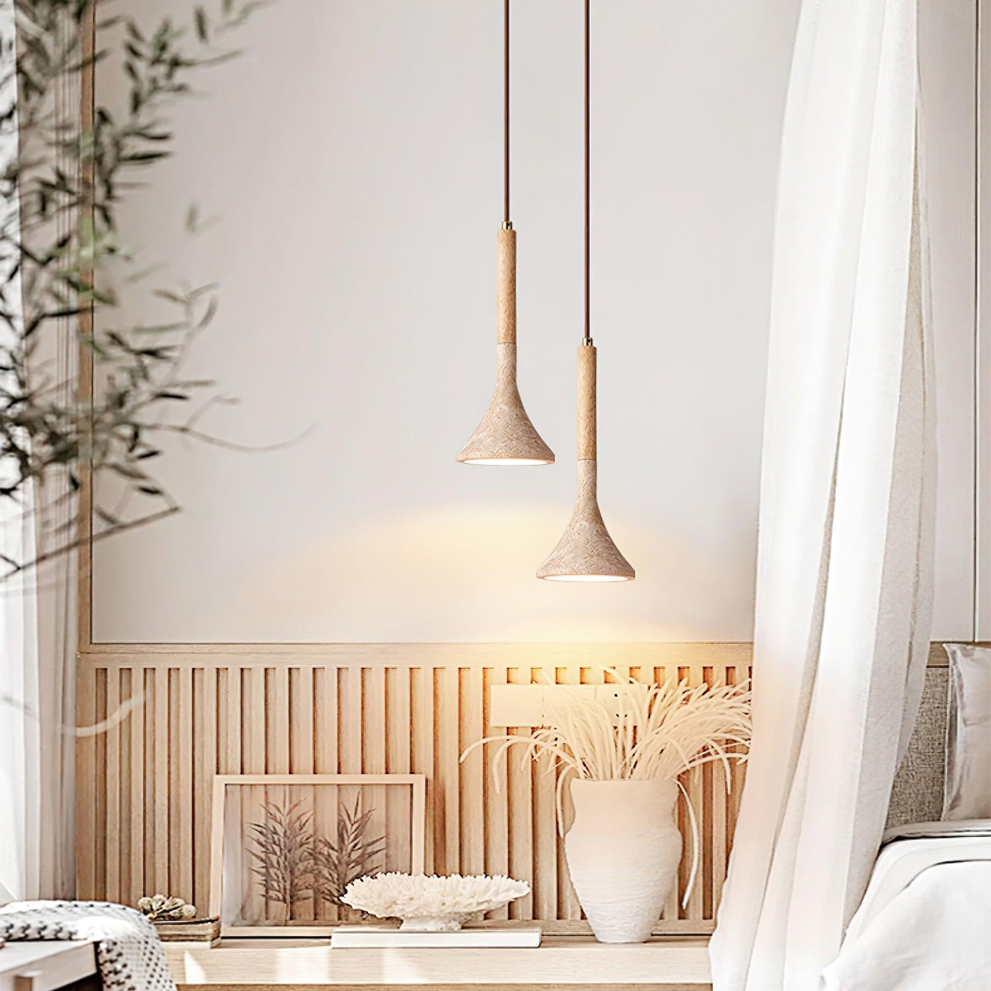 Casa Lumière Japandi Travertine Hanglamp - Natuursteen Design Lamp