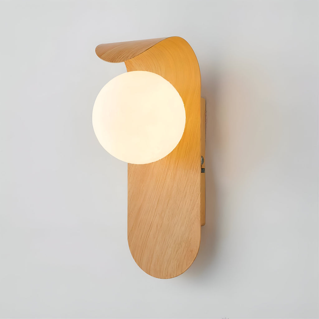 Casa Lumière Nordic Minimalistische Wandlamp van Hout & Glas - Warme Accentverlichting Slaapkamer & Woonruimte