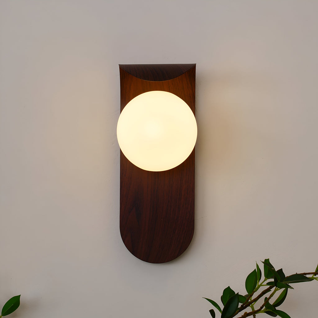 Casa Lumière Nordic Minimalistische Wandlamp van Hout & Glas - Warme Accentverlichting Slaapkamer & Woonruimte