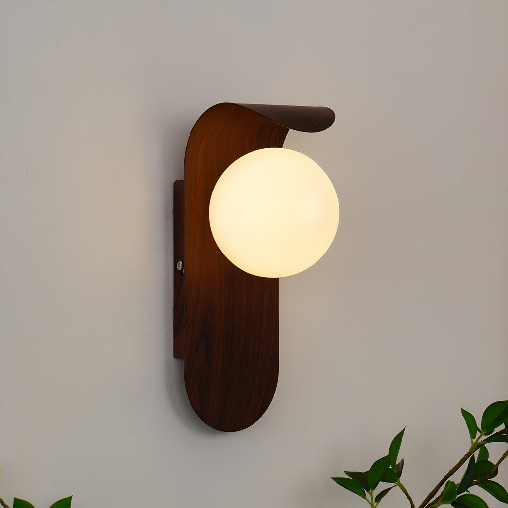 Casa Lumière Nordic Minimalistische Wandlamp van Hout & Glas - Warme Accentverlichting Slaapkamer & Woonruimte