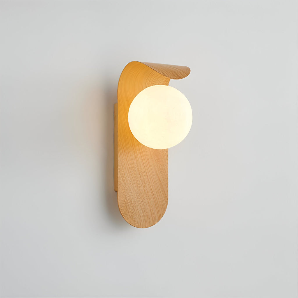Casa Lumière Nordic Minimalistische Wandlamp van Hout & Glas - Warme Accentverlichting Slaapkamer & Woonruimte