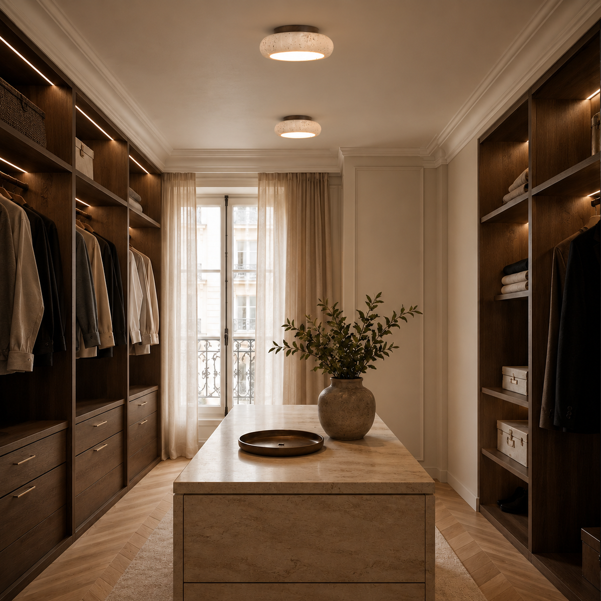 Casa Lumière Travertine Retro Ceiling Light - Natural Stone Lighting