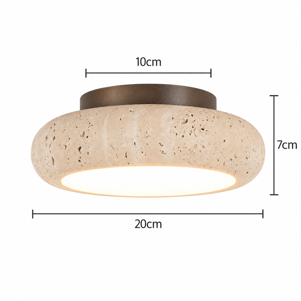 Casa Lumière Travertine Retro Plafondlamp - Natuursteen Verlichting