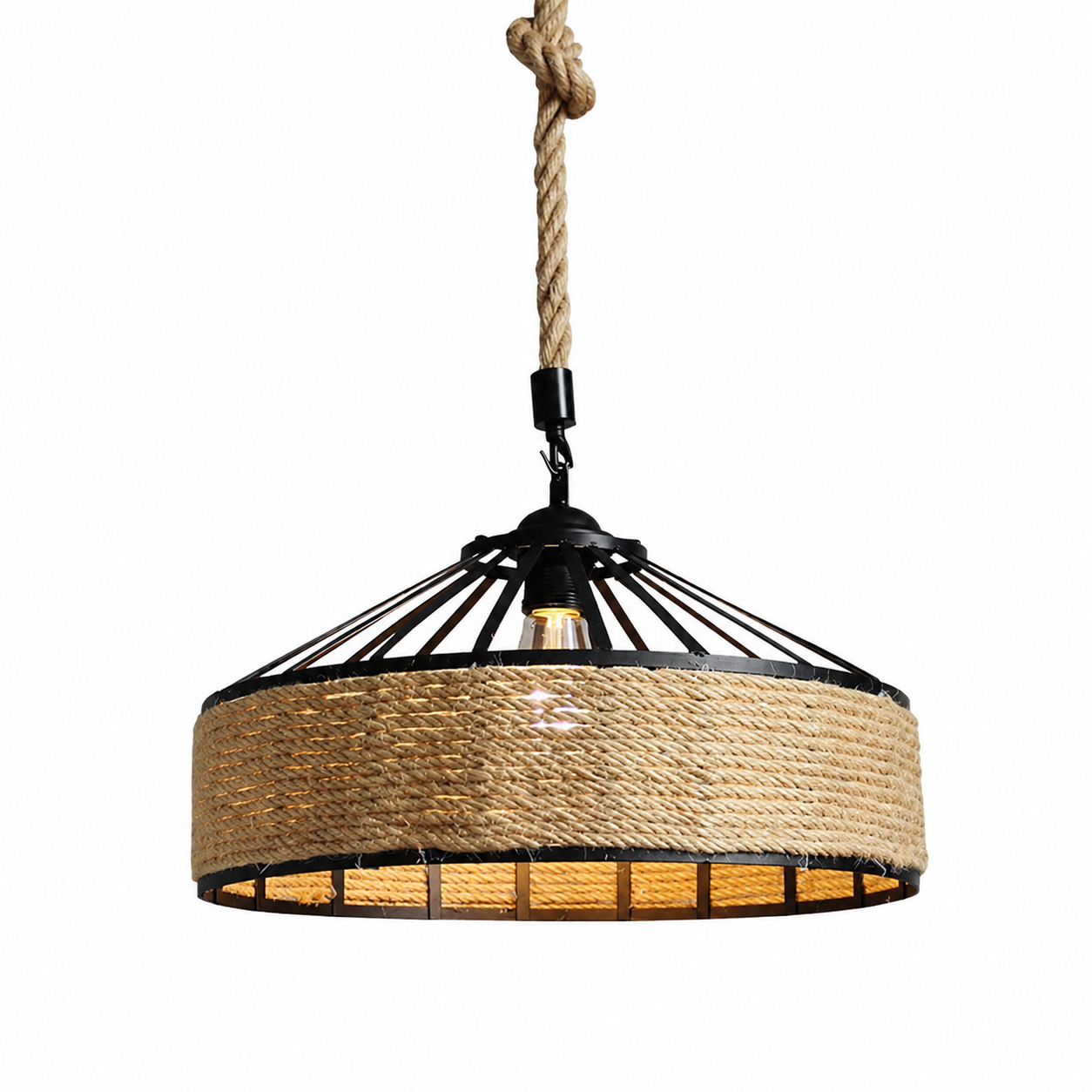 Casa Lumière Rustieke Hanglamp - Gevlochten Touw Design Lamp