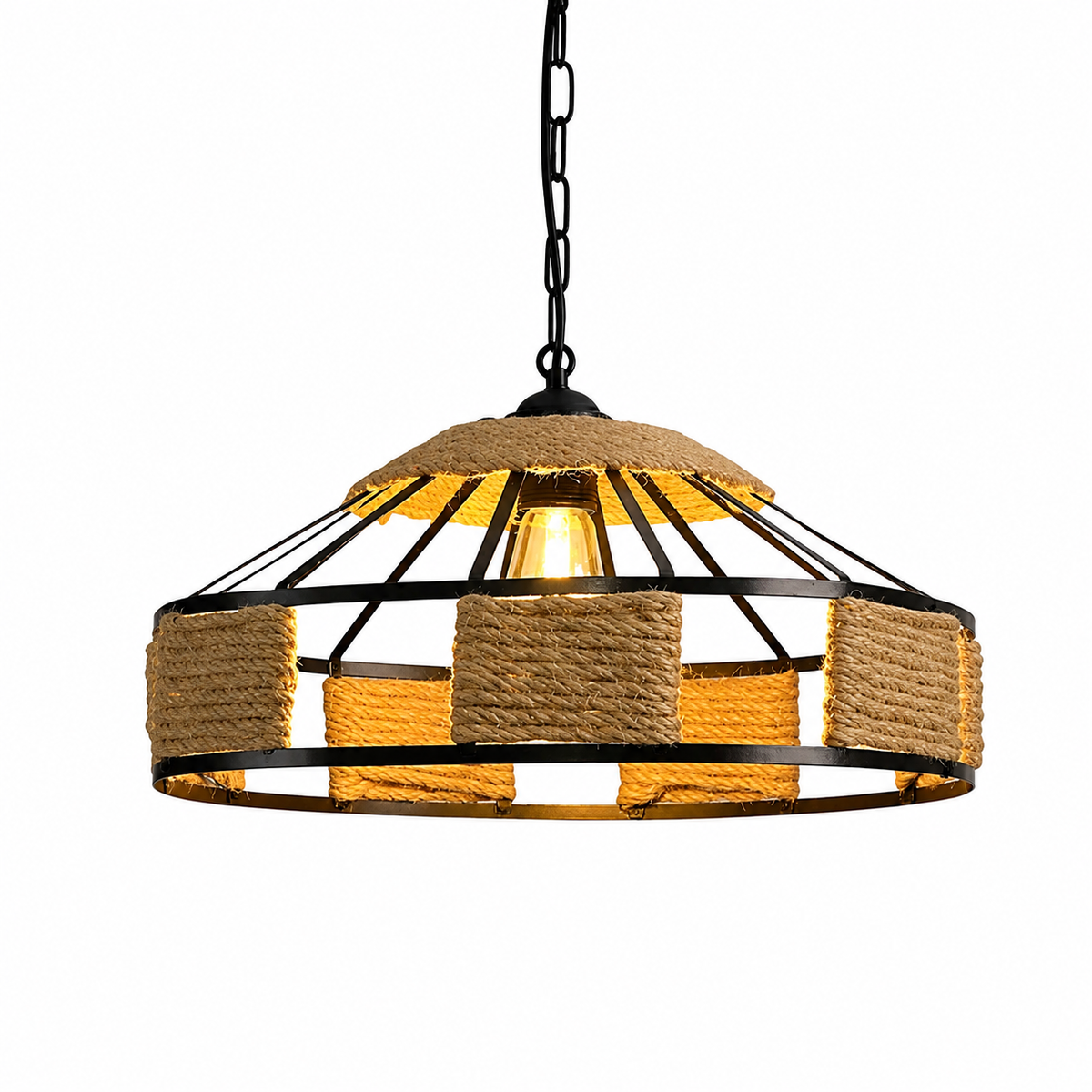 Casa Lumière Rustieke Hanglamp - Gevlochten Touw Design Lamp