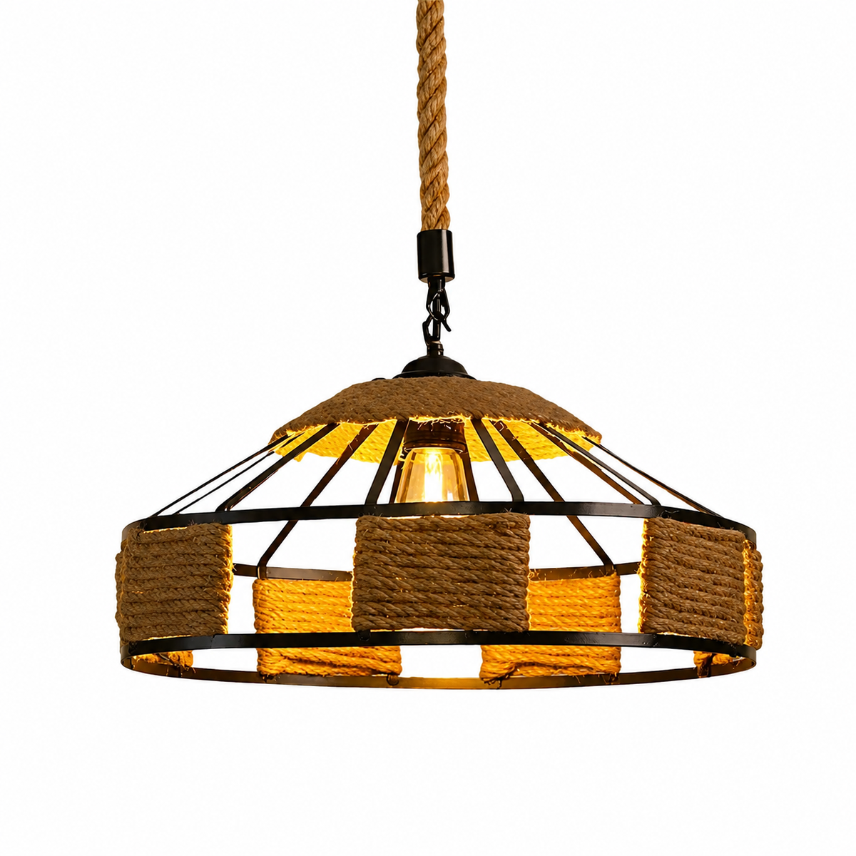 Casa Lumière Rustieke Hanglamp - Gevlochten Touw Design Lamp