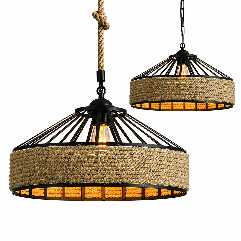 Casa Lumière Rustieke Hanglamp - Gevlochten Touw Design Lamp