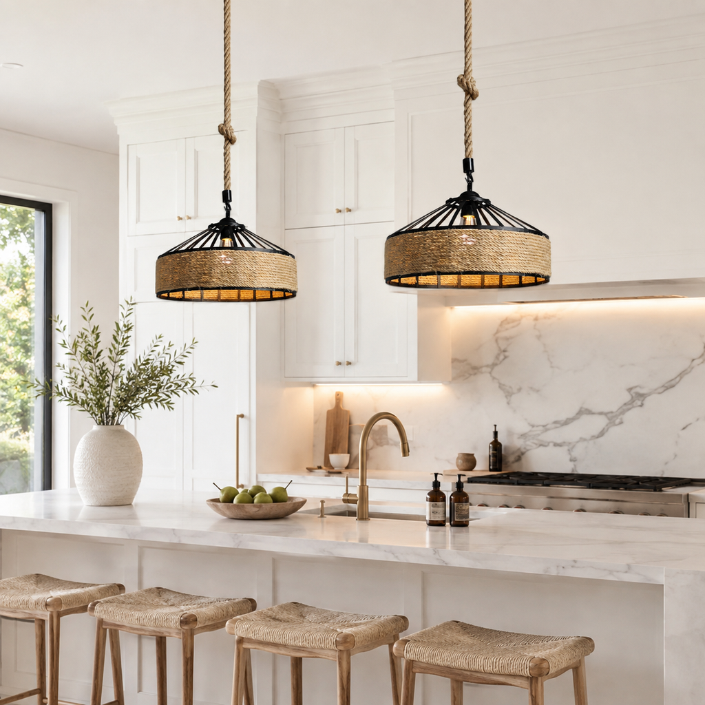 Casa Lumière Rustieke Hanglamp - Gevlochten Touw Design Lamp