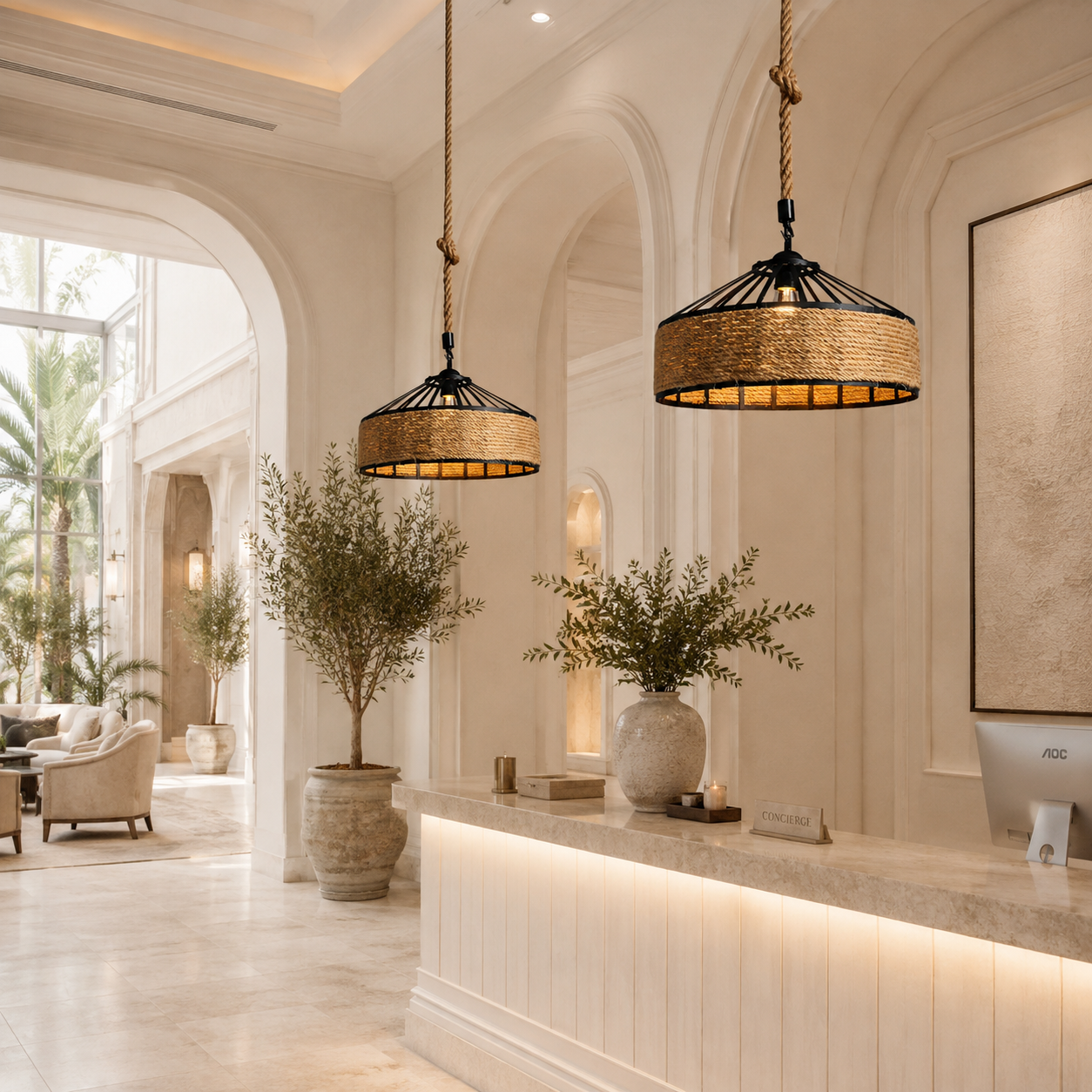 Casa Lumière Rustieke Hanglamp - Gevlochten Touw Design Lamp