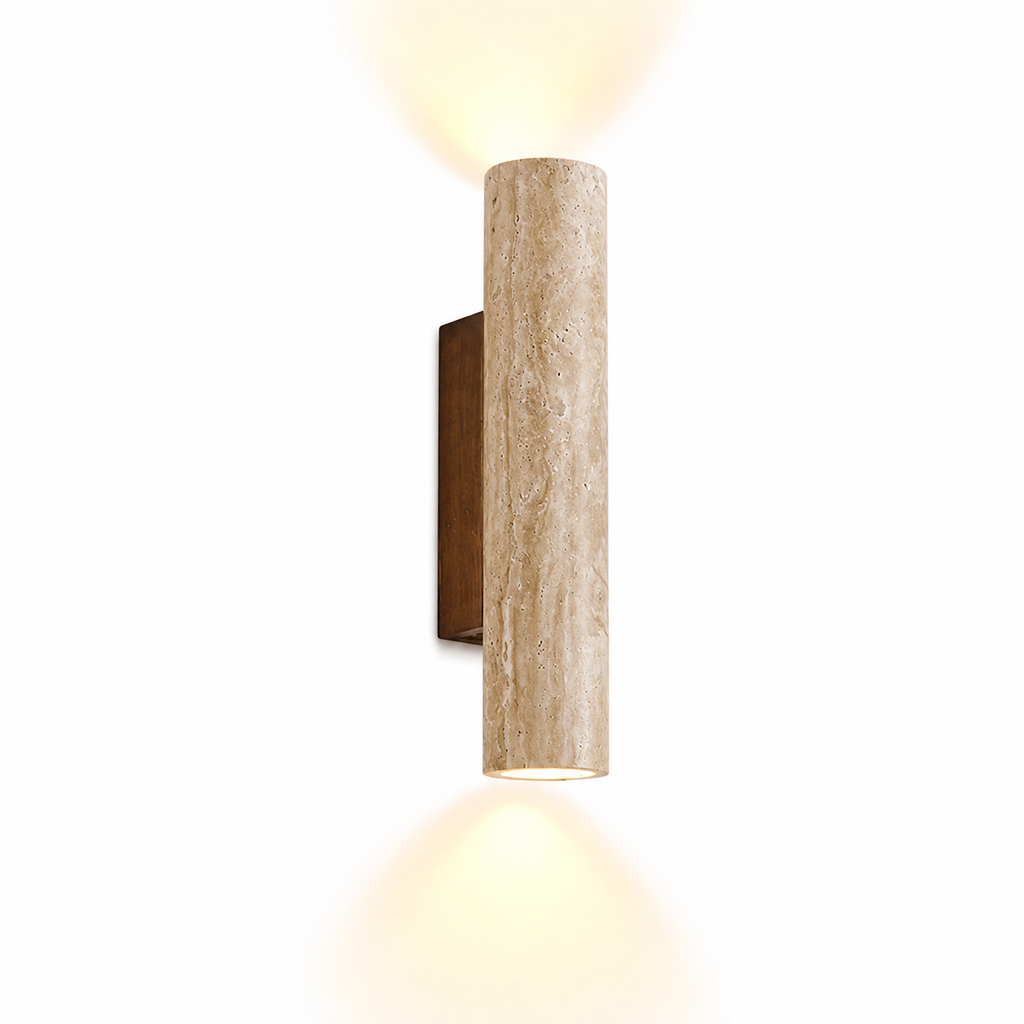 Casa Lumière Travertin Wandlamp - Japandi Design Lamp met Up & Down sfeerverlichting