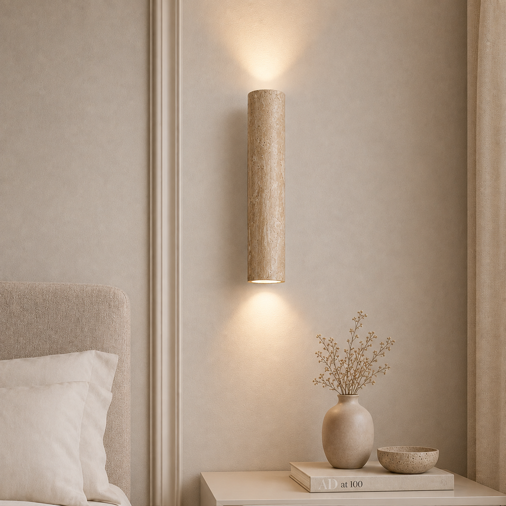 Casa Lumière Travertin Wandlamp - Japandi Design Lamp met Up & Down sfeerverlichting