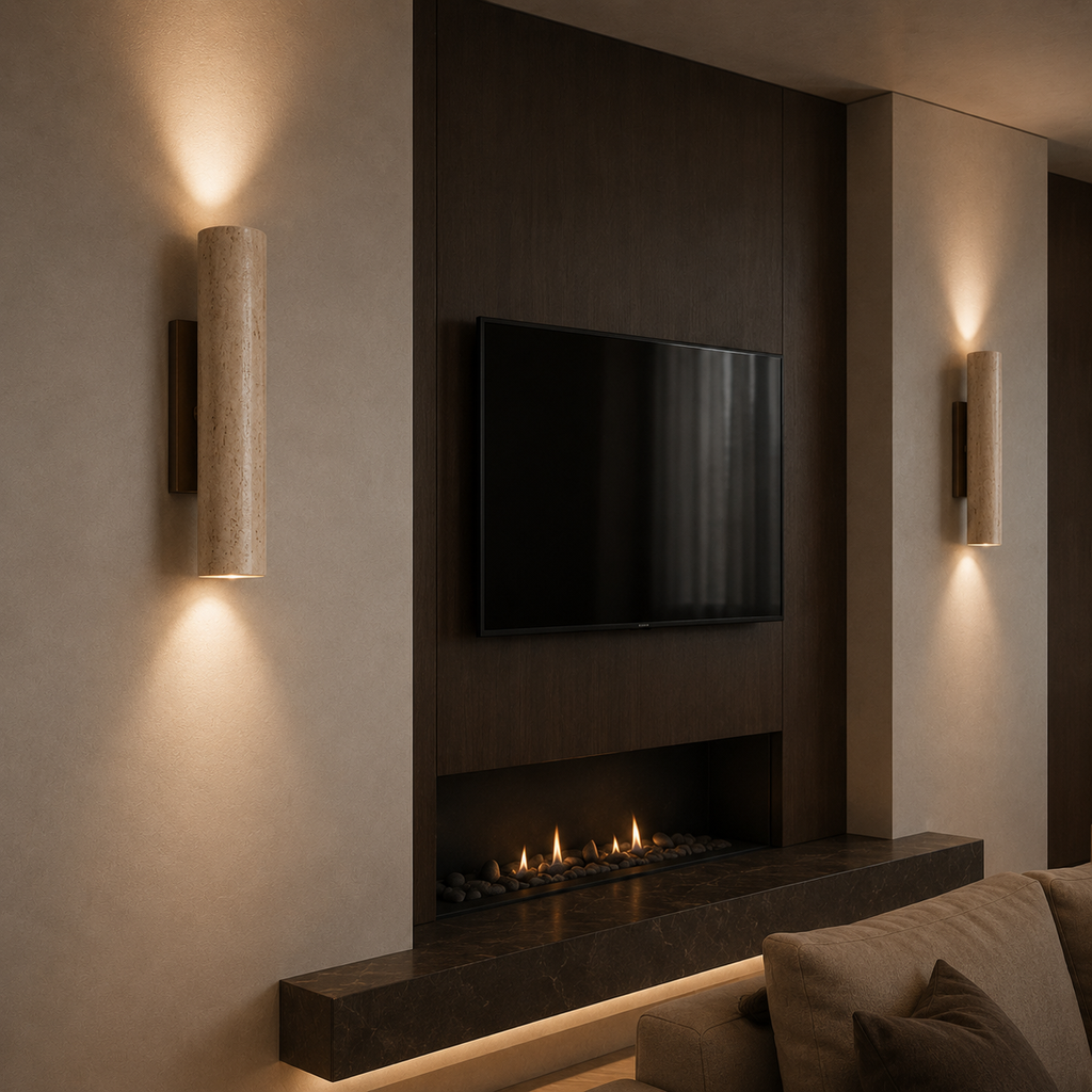 Casa Lumière Travertin Wandlamp - Japandi Design Lamp met Up & Down sfeerverlichting