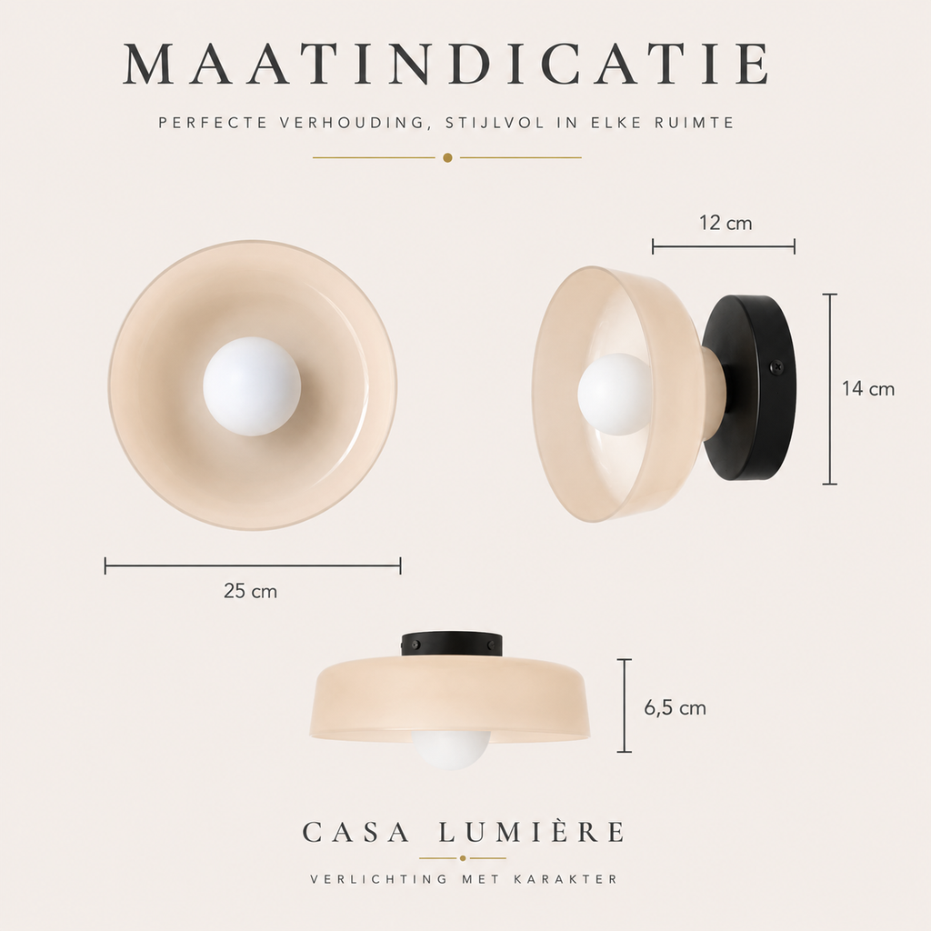 Casa Lumière Nordic Glazen Disc Wand & Plafondlamp – Design Lamp Sfeerverlichting