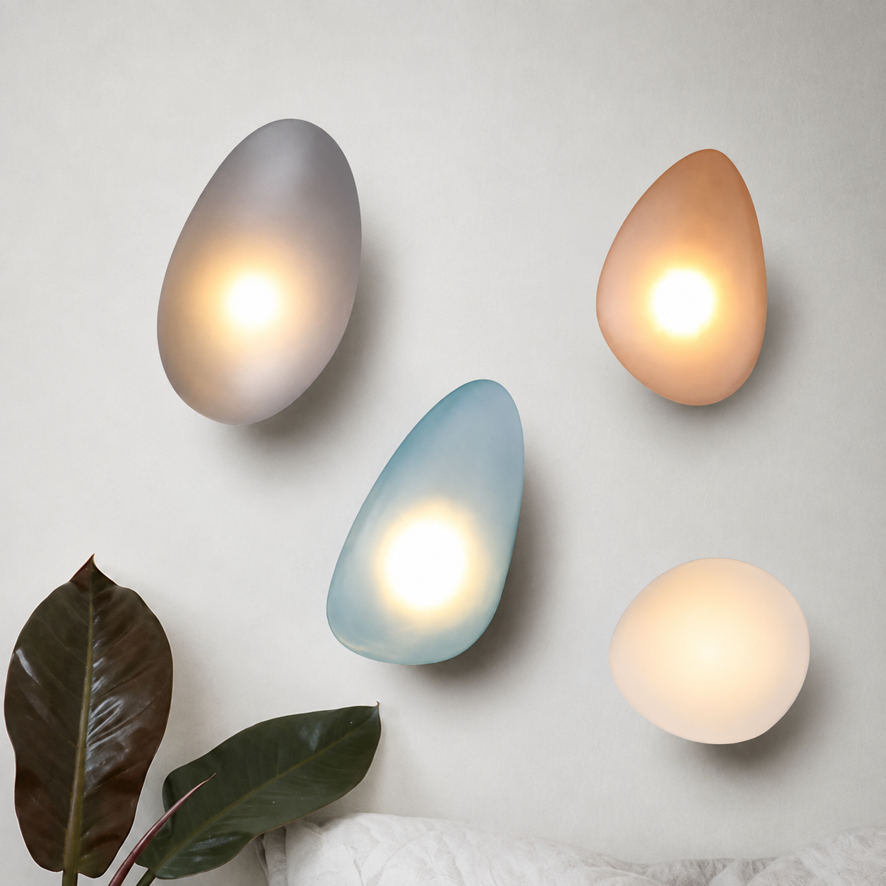 Casa Lumière Organische Design Wandlamp - Glas Cobblestone Vorm