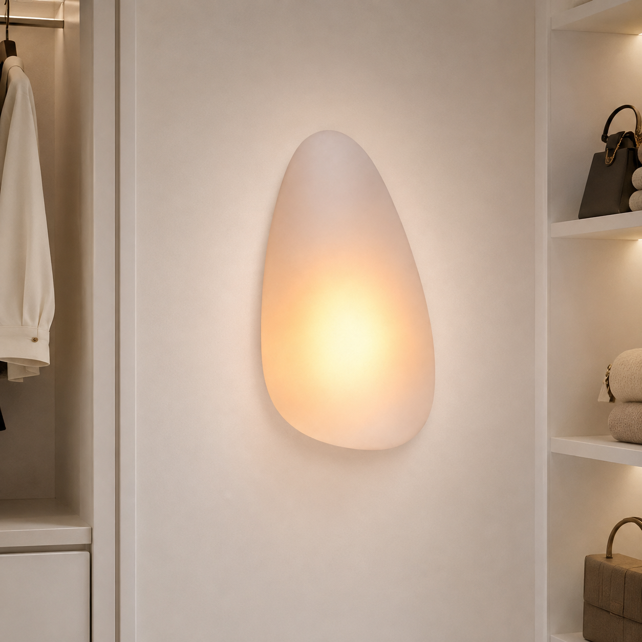 Casa Lumière Organische Design Wandlamp - Glas Cobblestone Vorm