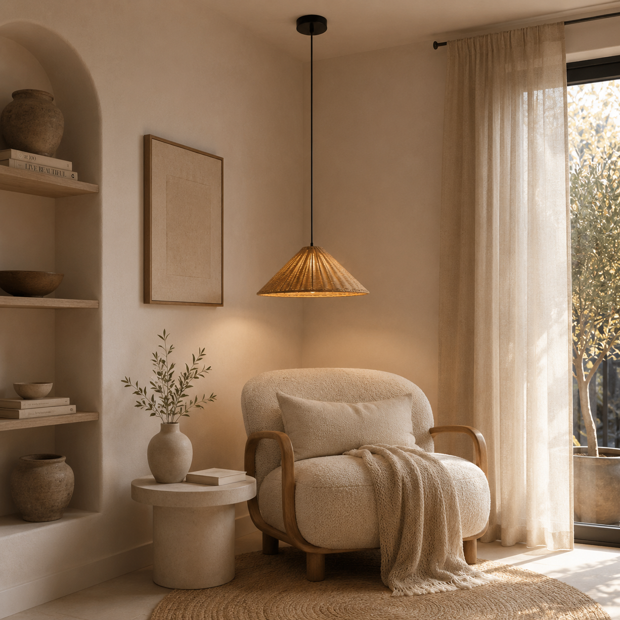 Casa Lumière Japandi Rattan Hanglamp - Design Lamp Sfeerverlichting