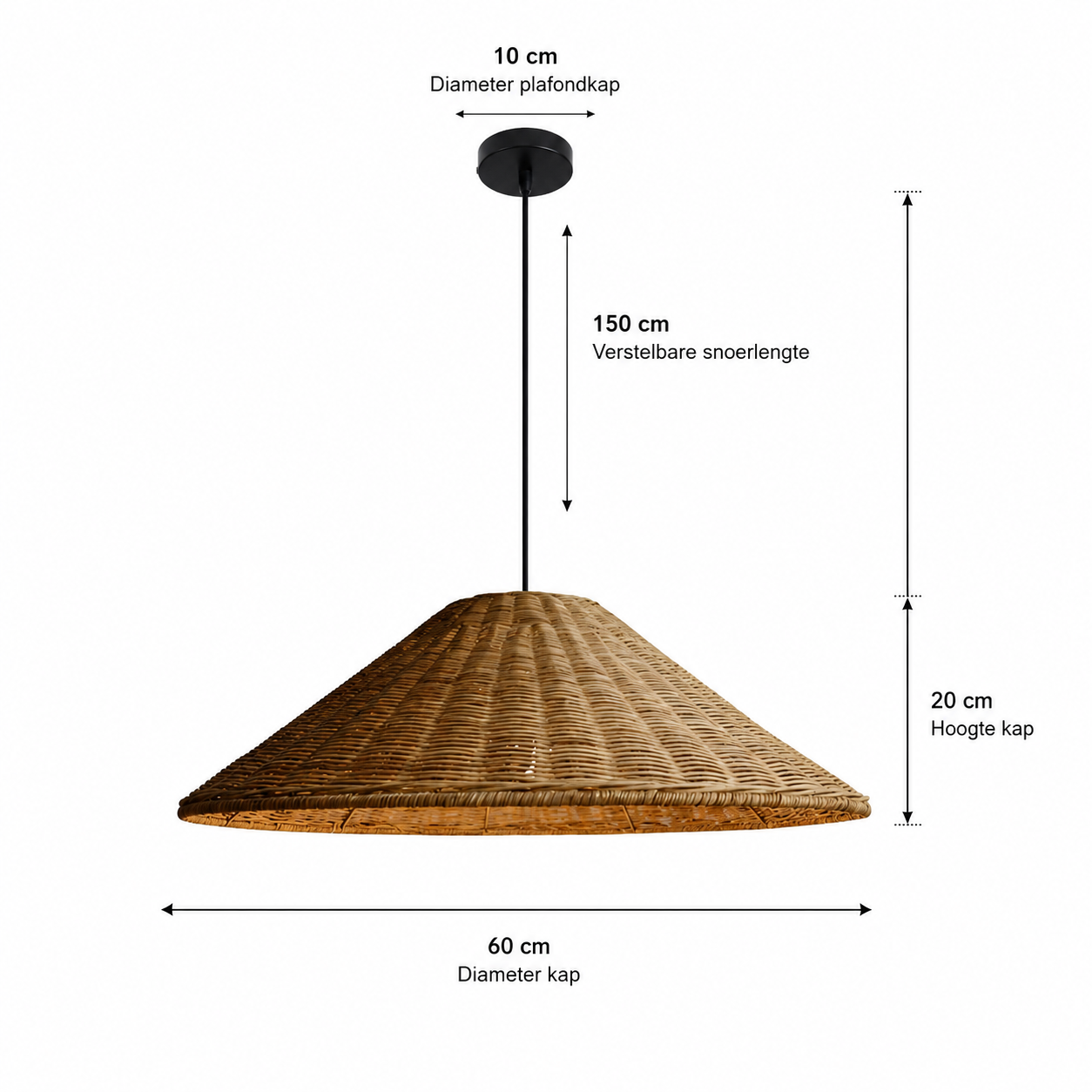 Casa Lumière Japandi Rattan Hanglamp - Design Lamp Sfeerverlichting