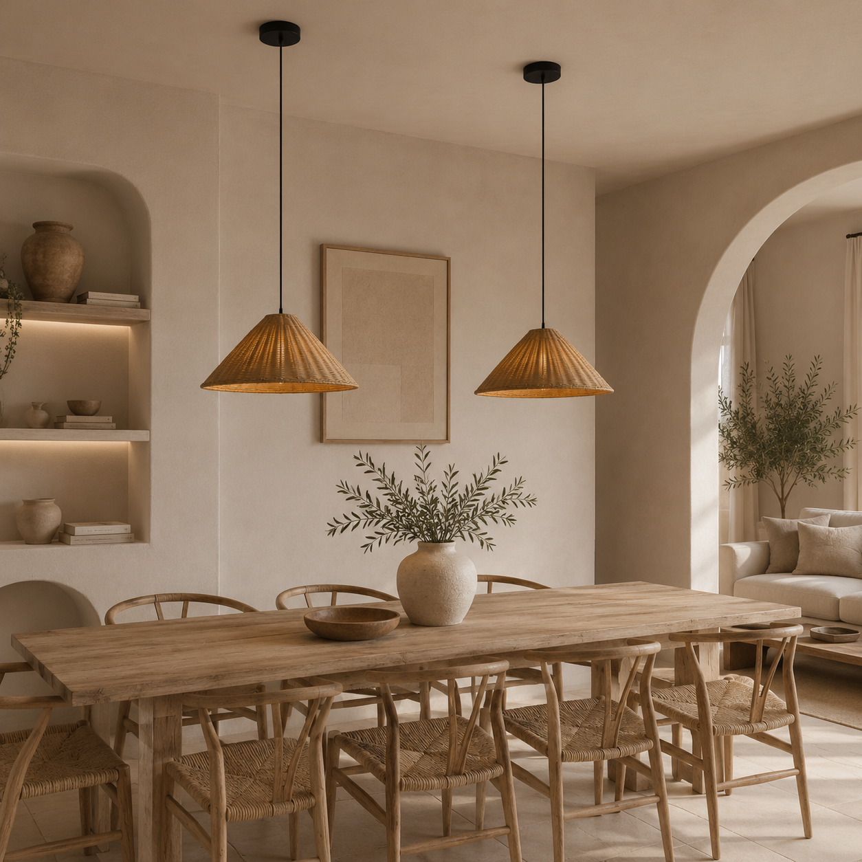 Casa Lumière Japandi Rattan Hanglamp - Design Lamp Sfeerverlichting