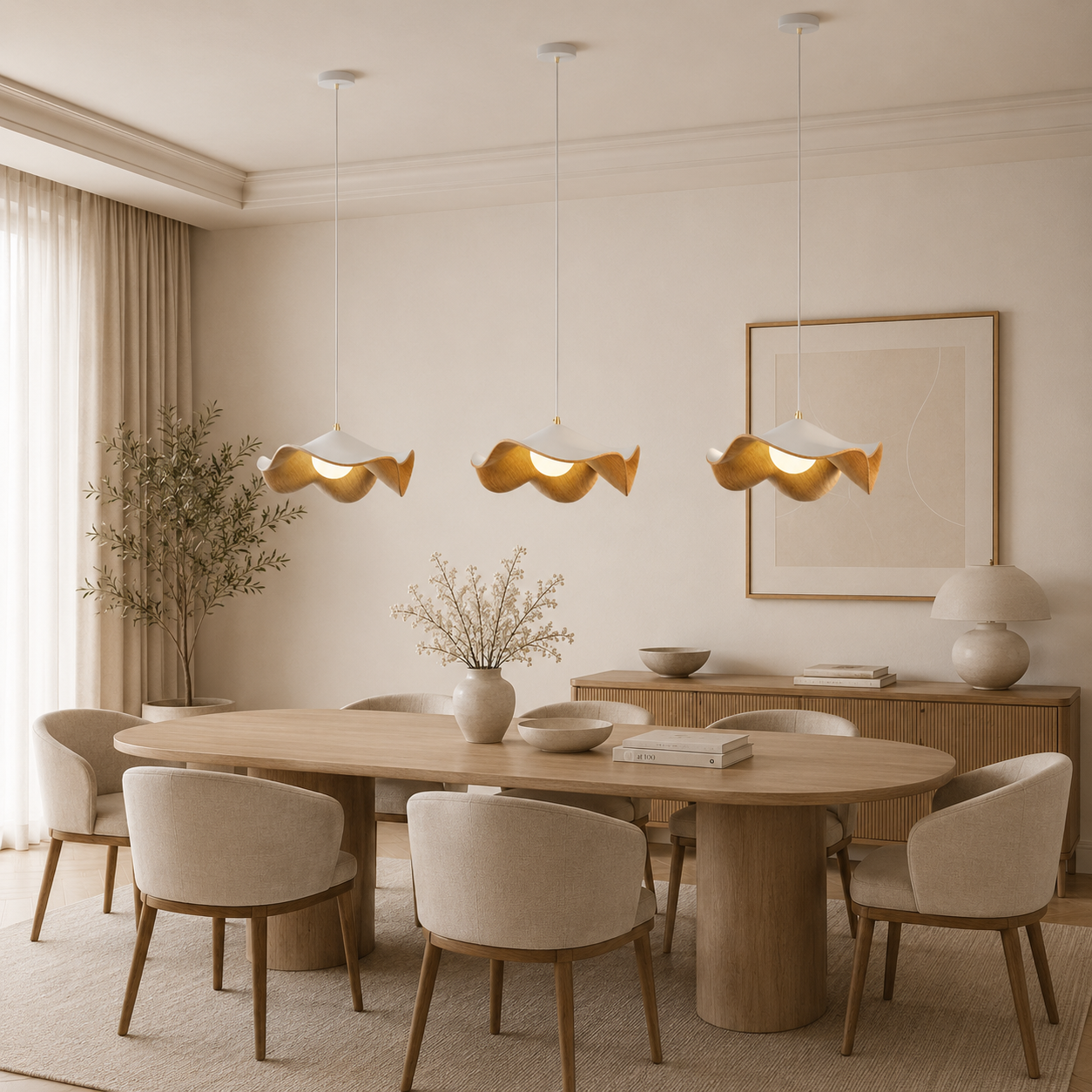 Casa Lumière Lotus Design Hanglamp - Resin Sfeerverlichting Organische Vorm