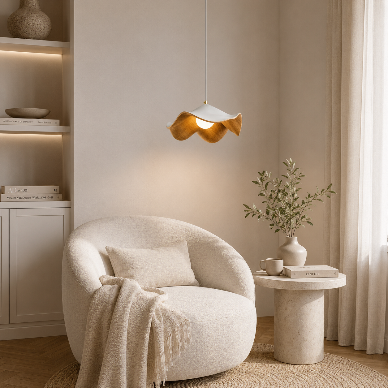 Casa Lumière Lotus Design Hanglamp - Resin Sfeerverlichting Organische Vorm