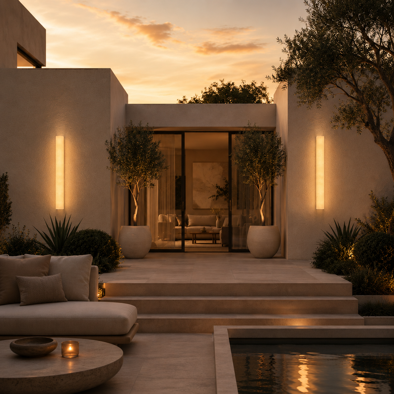 Casa Lumière Moderne Alabaster Buiten Wandlamp - Design Buitenverlichting