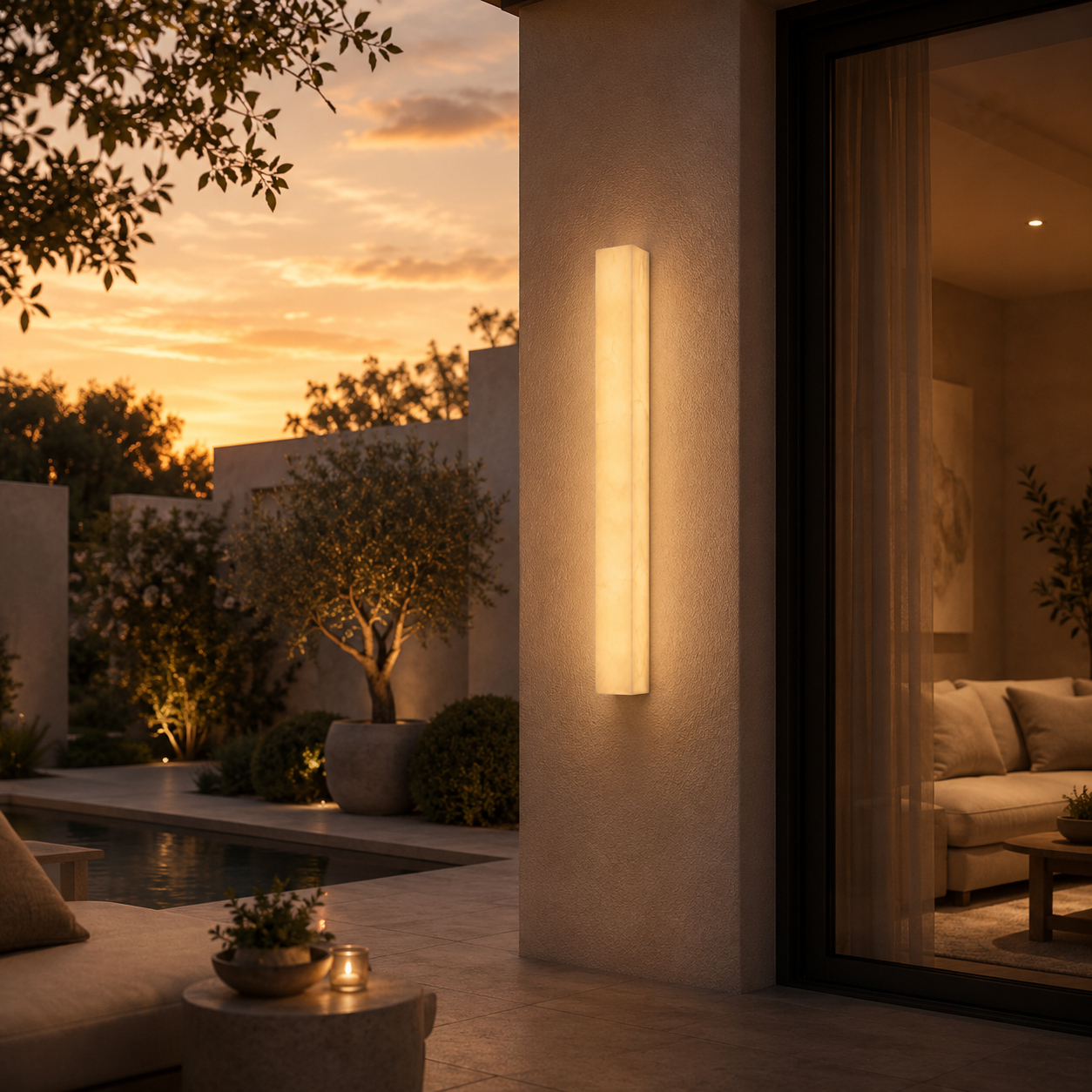 Casa Lumière Moderne Alabaster Buiten Wandlamp - Design Buitenverlichting