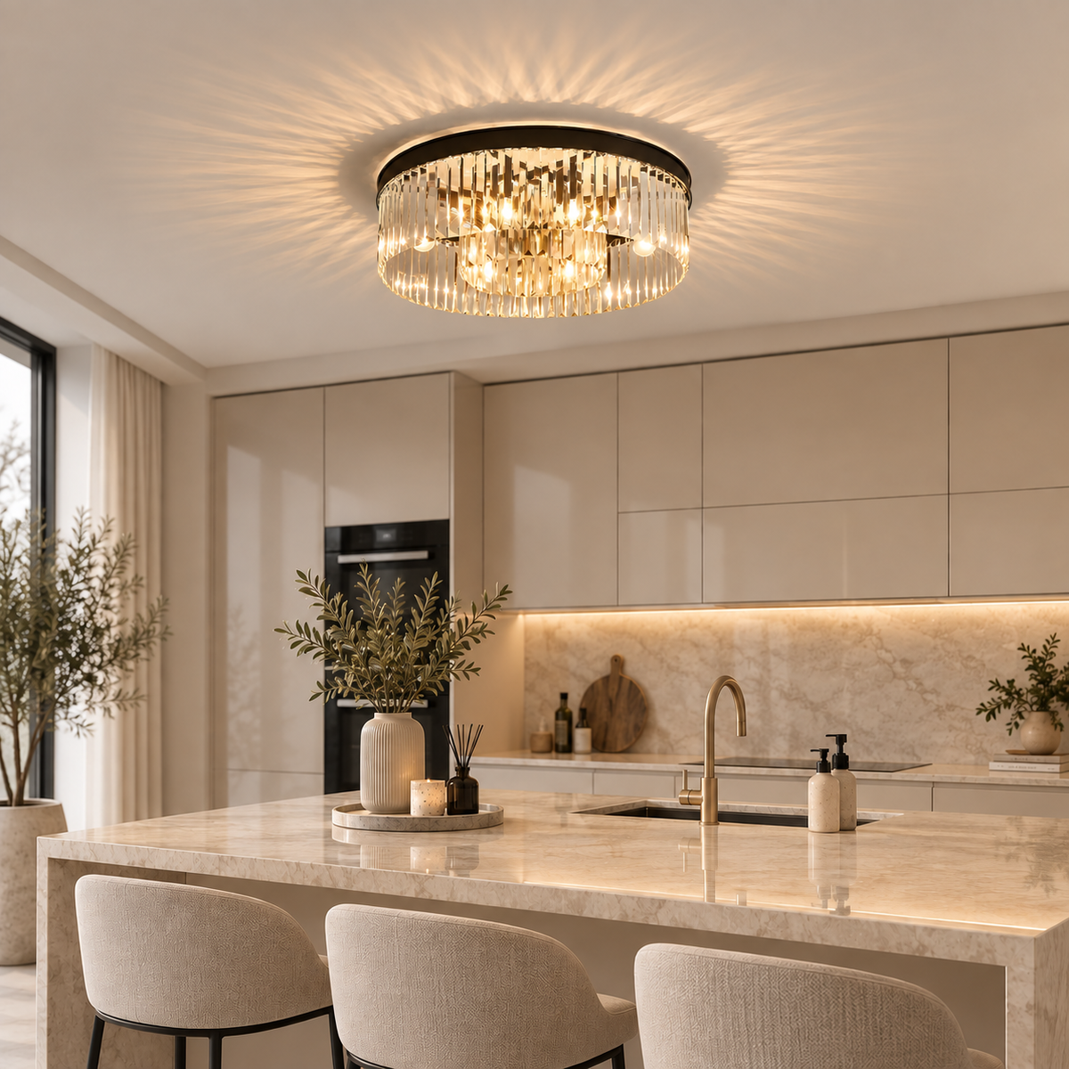 Casa Lumière Plafondlamp - Kristallen Design Lamp met Warme Sfeerverlichting