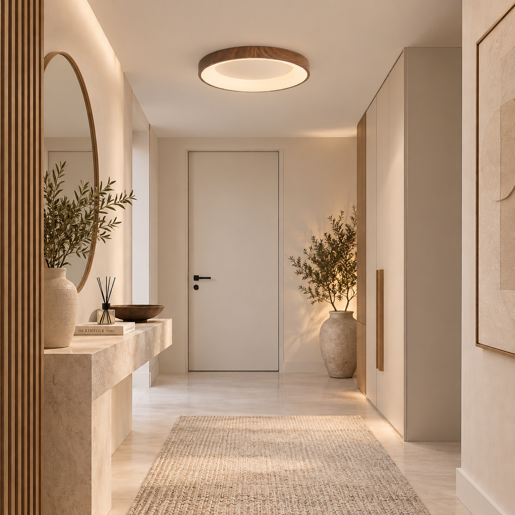 Casa Lumière Houten Plafondlamp - Natuurlijke Design Lamp Warme Sfeerverlichting