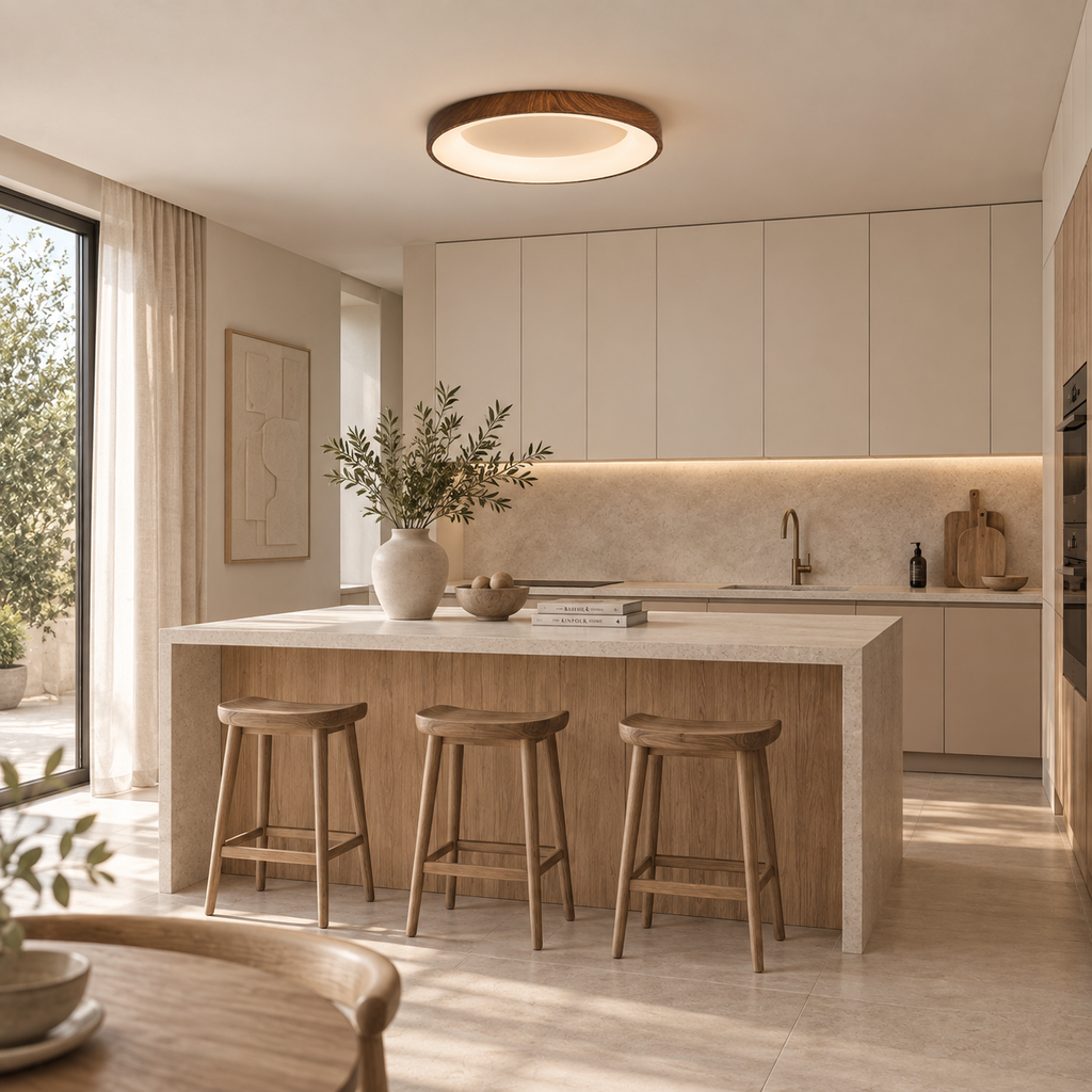 Casa Lumière Houten Plafondlamp - Natuurlijke Design Lamp Warme Sfeerverlichting