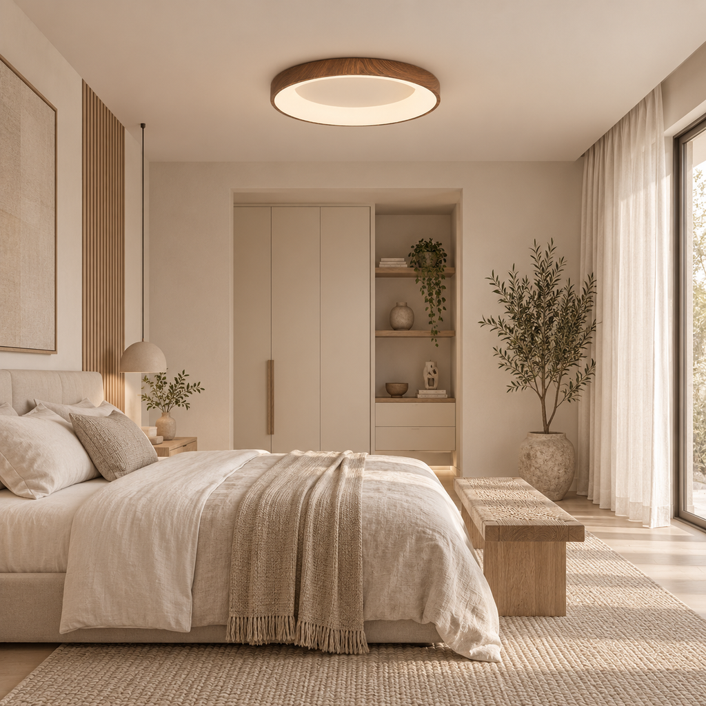 Casa Lumière Houten Plafondlamp - Natuurlijke Design Lamp Warme Sfeerverlichting