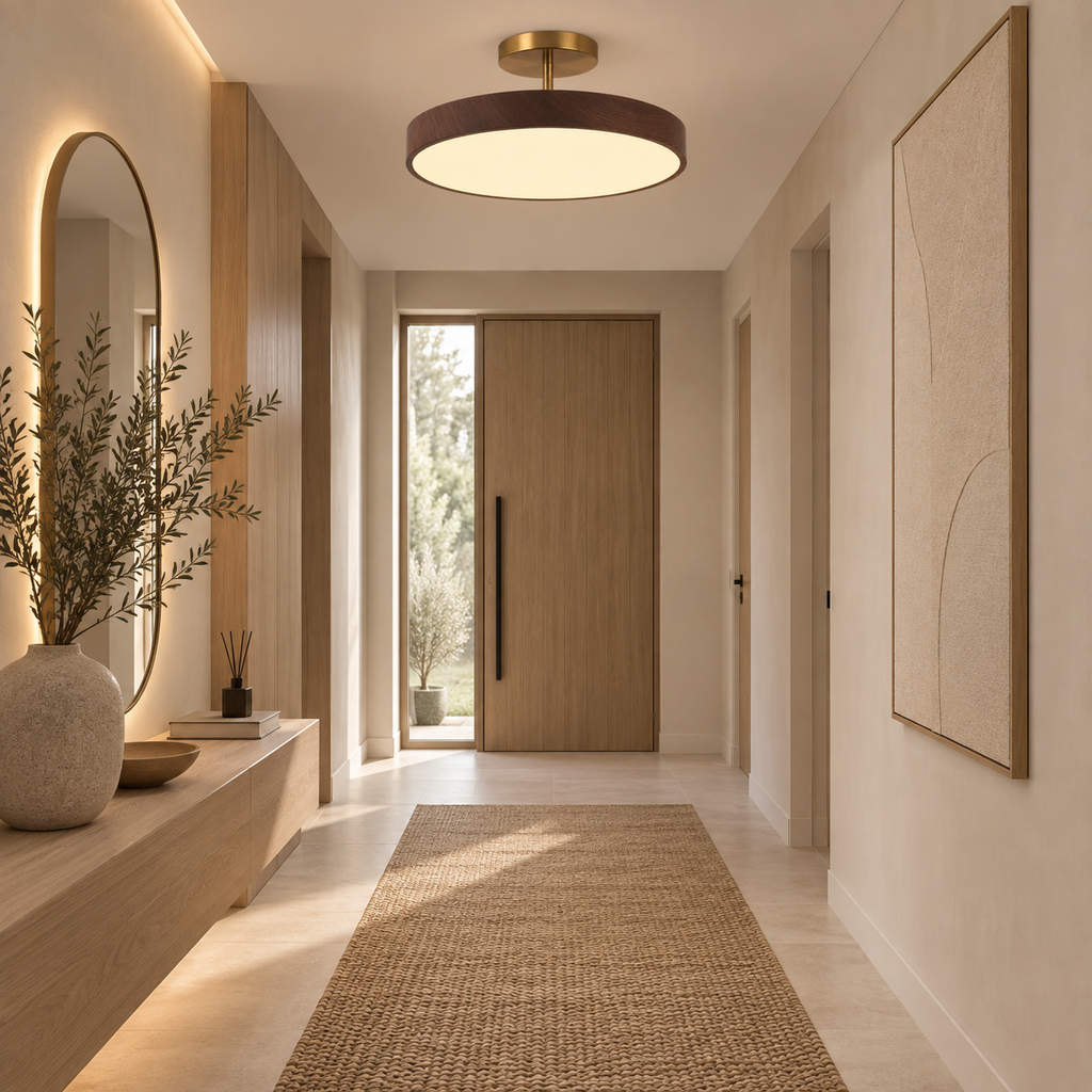 Casa Lumière Wooden Ceiling Lamp - Gold Frame & LED Design Ambient Lighting