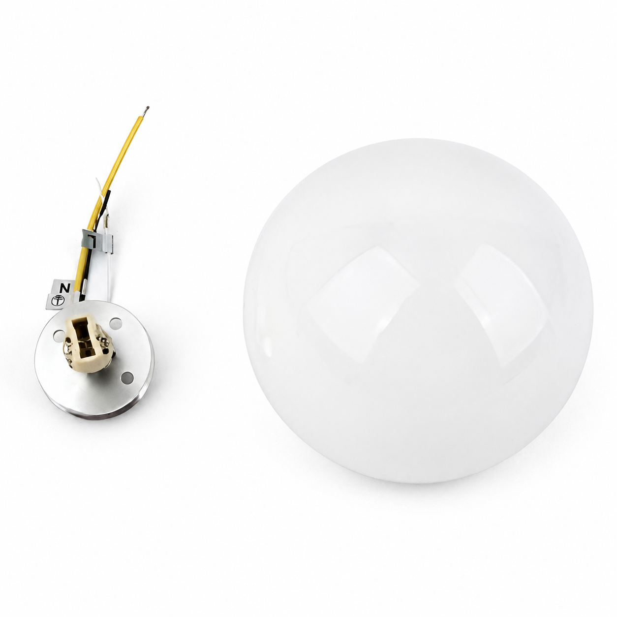 Casa Lumière Ronde Opaal Glazen Wandlamp - Zacht Diffuus Sfeerverlichting