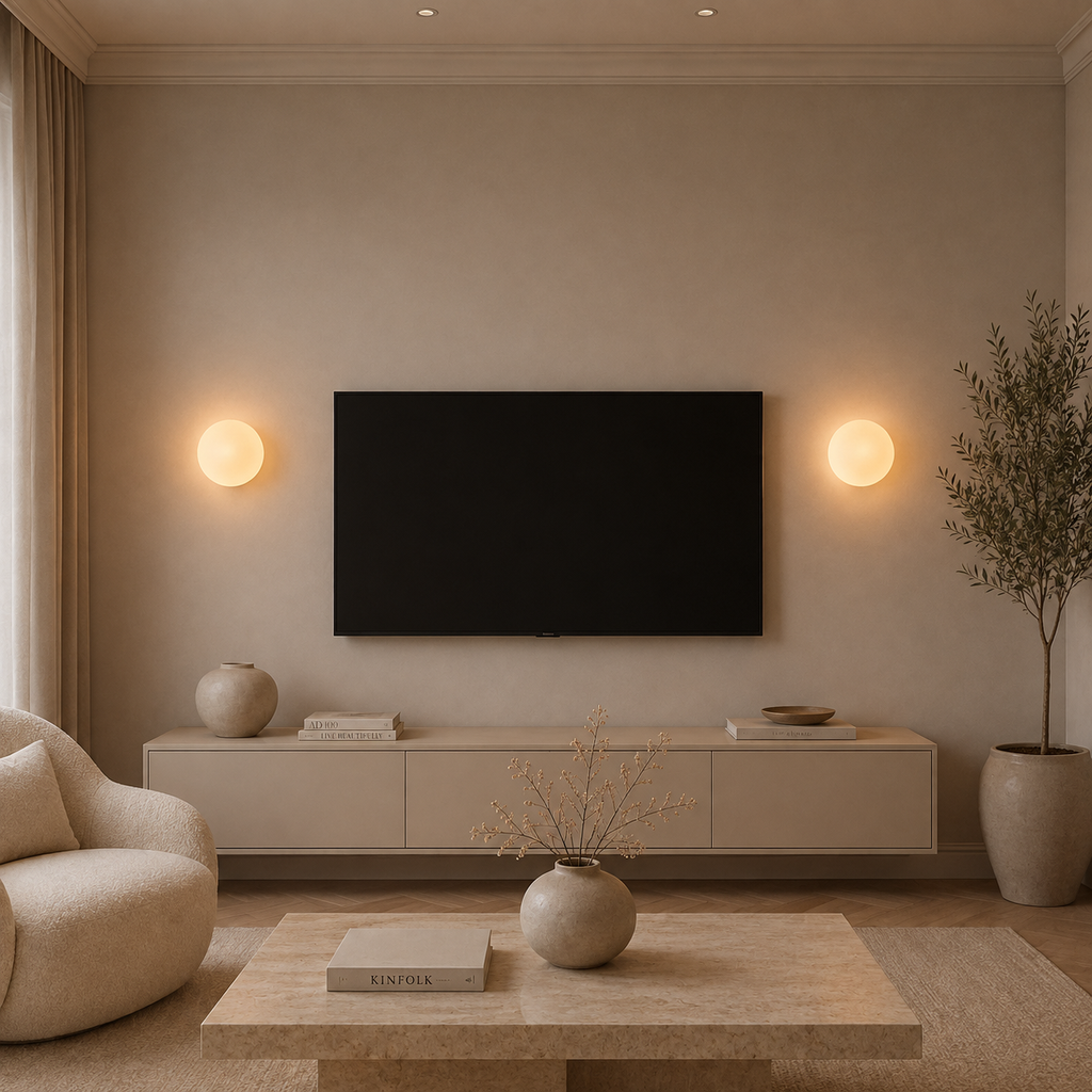 Casa Lumière Ronde Opaal Glazen Wandlamp - Zacht Diffuus Sfeerverlichting