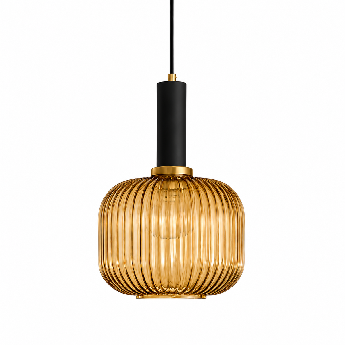 Casa Lumière Nordic Retro Glazen Hanglamp - Geribbeld Glas Design Lamp Sfeerverlichting