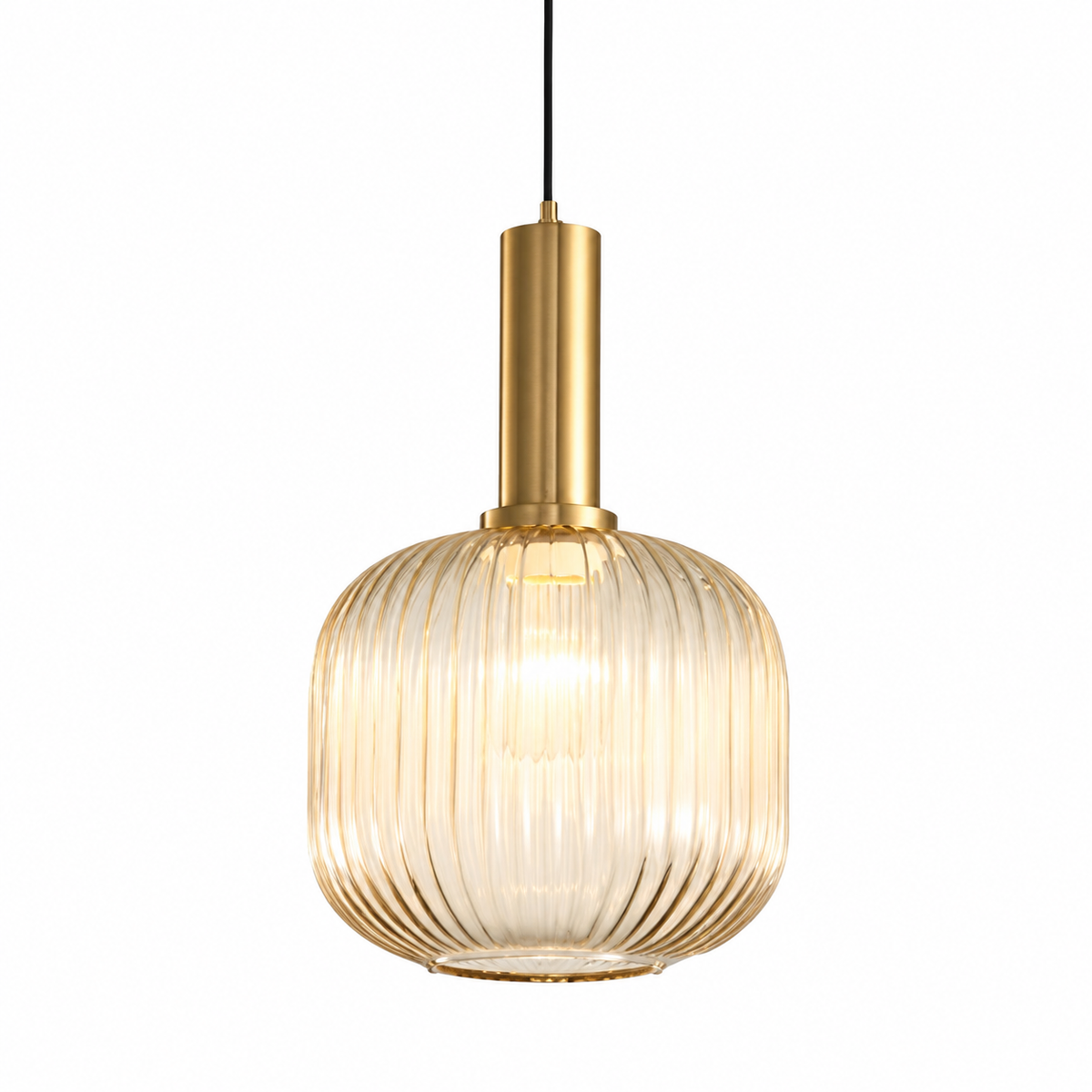 Casa Lumière Nordic Retro Glazen Hanglamp - Geribbeld Glas Design Lamp Sfeerverlichting