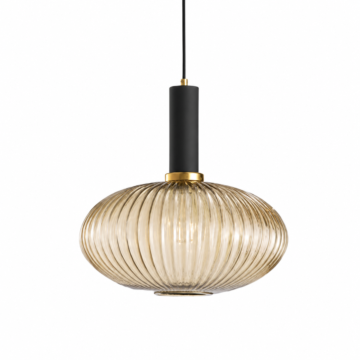 Casa Lumière Nordic Retro Glazen Hanglamp - Geribbeld Glas Design Lamp Sfeerverlichting