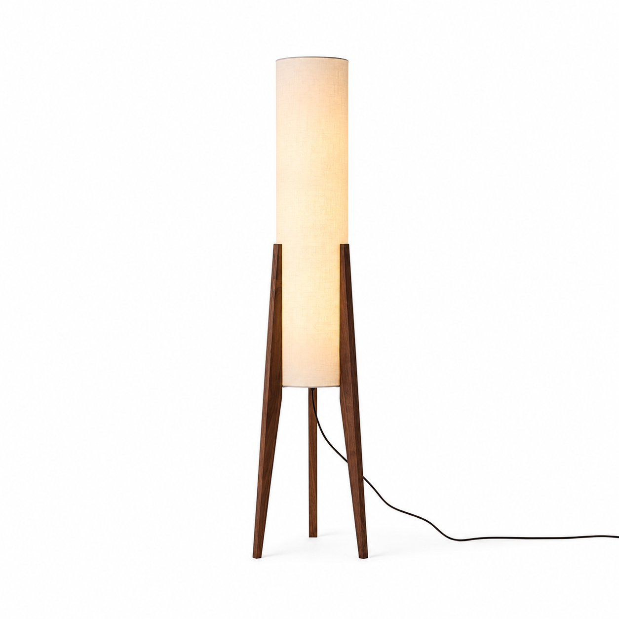 Casa Lumière Japandi Walnoot Vloerlamp - Massief Hout Sfeerverlichting