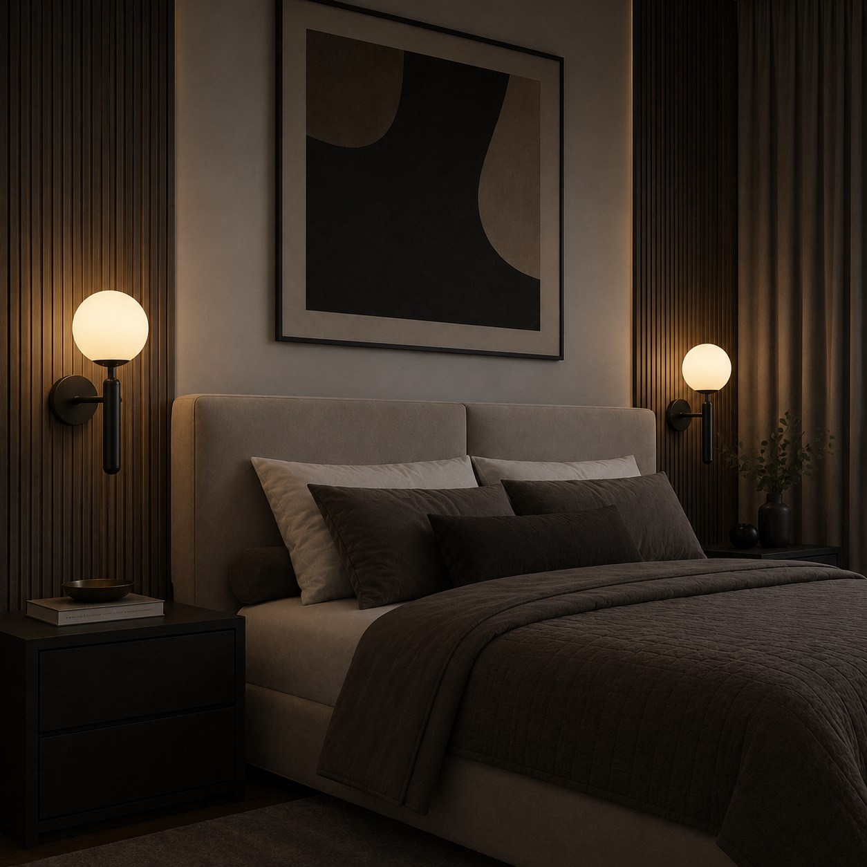 Casa Lumière Glazen Wandlamp - Ronde Bol & Metalen Arm