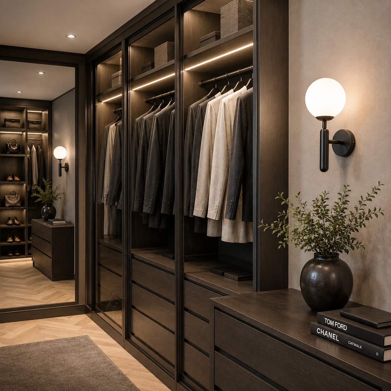 Casa Lumière Glazen Wandlamp - Ronde Bol & Metalen Arm