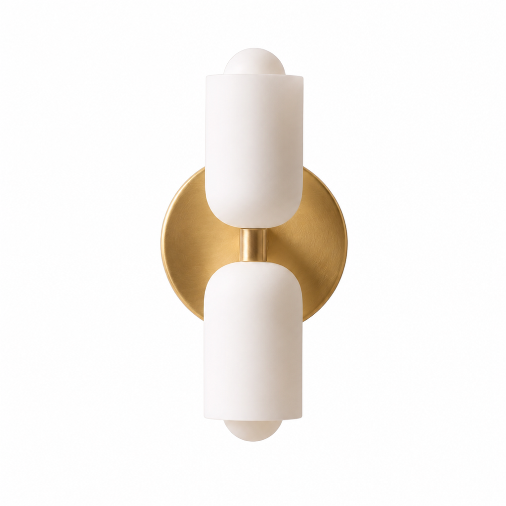 Casa Lumière Minimalistische Design Wandlamp - Acryl Diffuser, Metalen Basis & Goudafwerking