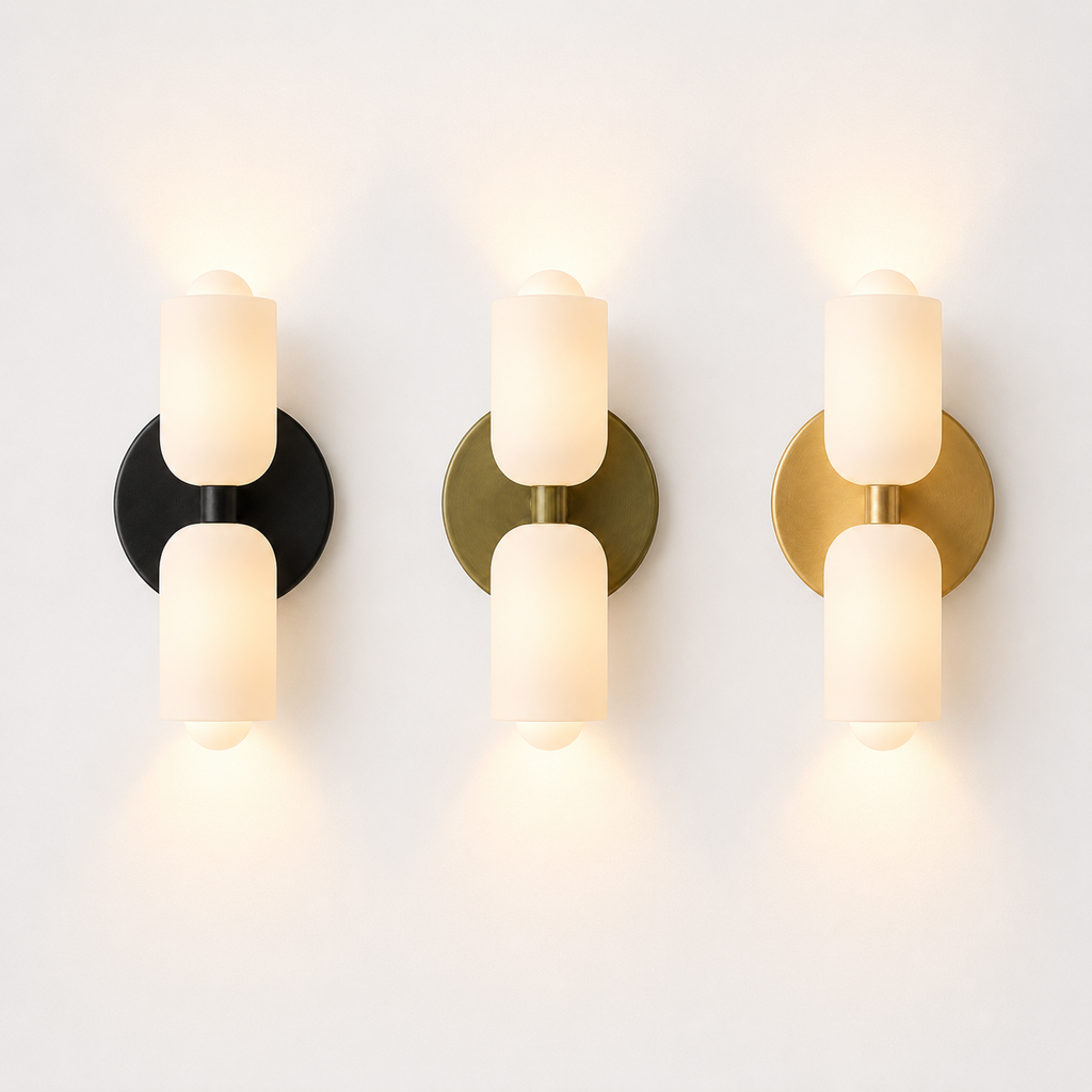 Casa Lumière Minimalistische Design Wandlamp - Acryl Diffuser, Metalen Basis & Goudafwerking