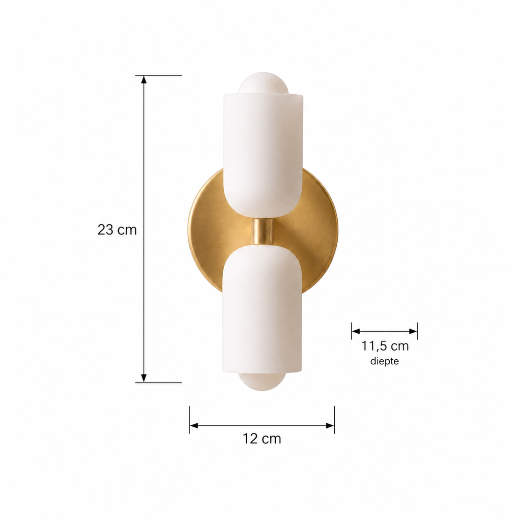 Casa Lumière Minimalistische Design Wandlamp - Acryl Diffuser, Metalen Basis & Goudafwerking