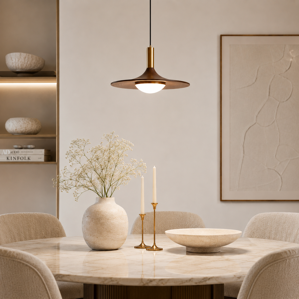 Casa Lumière Nordic Hanglamp met Walnoot Design - Design Lamp Sfeerverlichting Woonkamer, Eetkamer & Slaapkamer