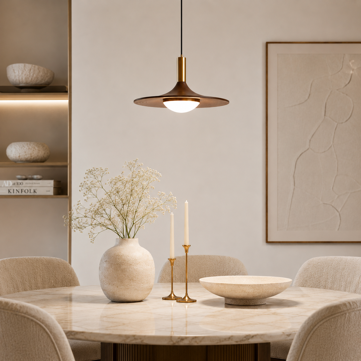 Casa Lumière Nordic Hanglamp met Walnoot Design - Design Lamp Sfeerverlichting Woonkamer, Eetkamer & Slaapkamer