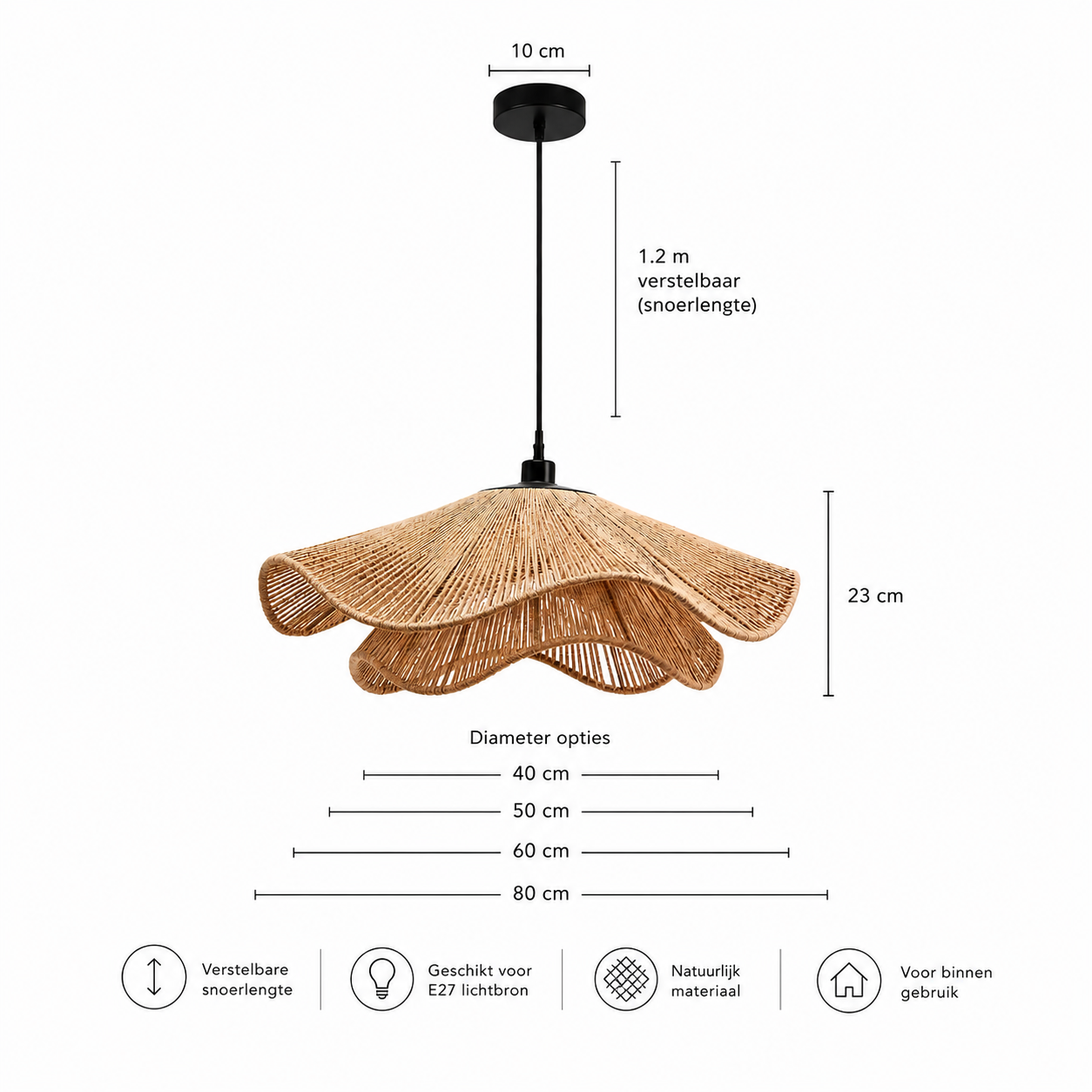 Casa Lumière Boho Hanglamp - Natuurlijke Design Lamp