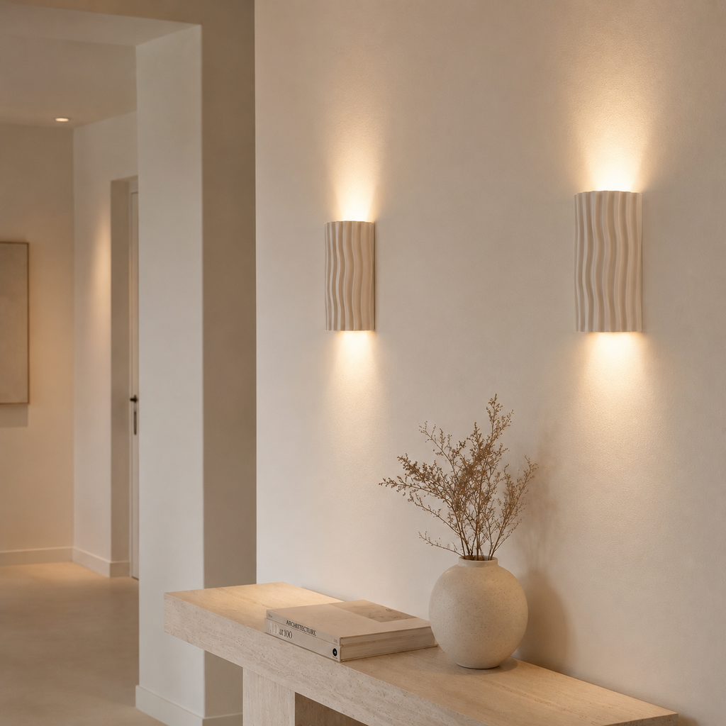 Casa Lumière Japandi Resin Wandlamp - Organische Lijnen Design Lamp Sfeerverlichting
